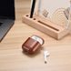 Чехол iCarer Vintage Series Real Leather Airpods Case With The Metal Hook with LED Indicator Hole - Brown, цена | Фото 9