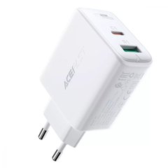 Зарядное устройтво Acefast A5 PD 32W (Type-C + USB) - White, цена | Фото