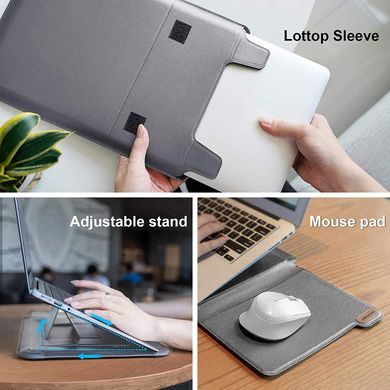 Кожаный чехол-конверт с подставкой Nillkin Versatile Laptop Sleeve for MacBook 16" - Gray, цена | Фото