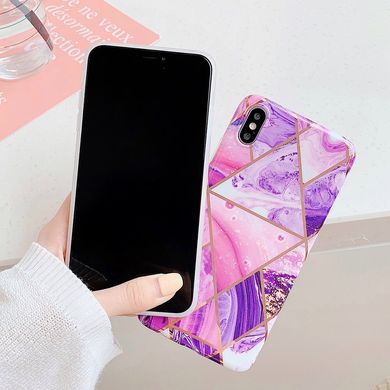 Чехол STR Geometric Marble для iPhone 7/8/SE (2020) - Pink/Gray, цена | Фото