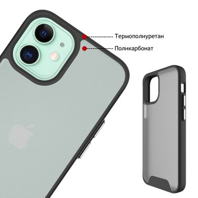 Матовий прозорий протиударний чохол STR Space Case for iPhone 12 mini - Black, ціна | Фото