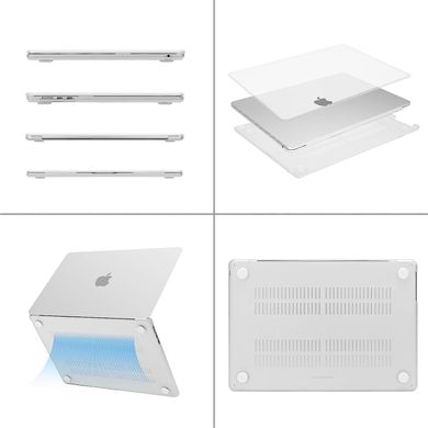 Пластиковый матовый чехол-накладка STR Matte Hard Shell Case for MacBook Air 15 (2023-2024) М2/М3 - Frost