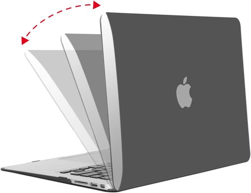 Пластиковий глянцевий чохол-накладка STR Crystal PC Hard Case for MacBook Air 13 (2012-2017) - Прозорий Чорний, ціна | Фото