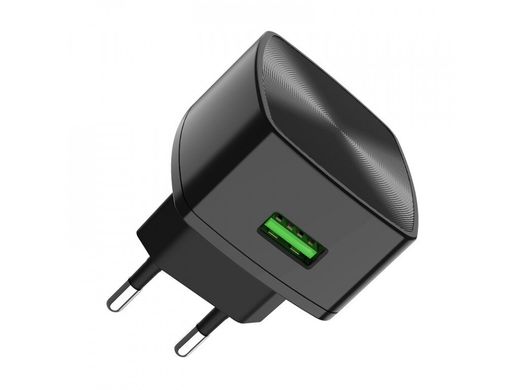 Сетевое зарядное устройство HOCO C70A Cutting Edge QC3.0 1USB - Black, цена | Фото
