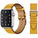 Шкіряний ремінець STR Hermes Single Tour для Apple Watch 42/44/45 mm (Series SE/7/6/5/4/3/2/1) - Noir/Brique/Etain, ціна | Фото 1