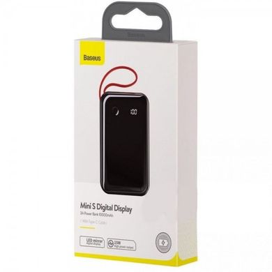 Портативный аккумулятор Baseus Mini S Digital Display 10000mAh 3A (With Type-C Cable) - Black (PPXF-A01	), цена | Фото