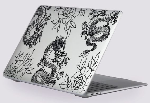 Пластикова прозора накладка Oriental Case (Grafic flowers) для MacBook Pro 14 (2021) M1, ціна | Фото