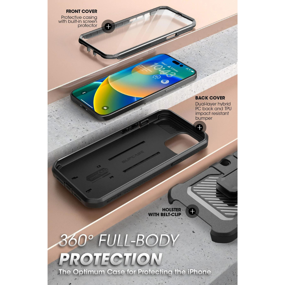 Противоударный чехол с защитой экрана SUPCASE Unicorn Beetle Pro Rugged Case for iPhone 13 Pro Max