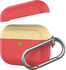 Силиконовый чехол с карабином MIC для Apple AirPods Pro - чёрный, красный, цена | Фото
