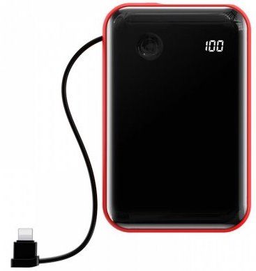 Портативний акумулятор Baseus Mini S Digital Display 10000mAh 3A (With Lightning Cable) - Black (PPXF-E01), ціна | Фото