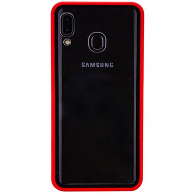 Прозорий TPU+PC чохол Epic із кольоровим бампером для Samsung Galaxy A20 / A30 - Червоний, ціна | Фото