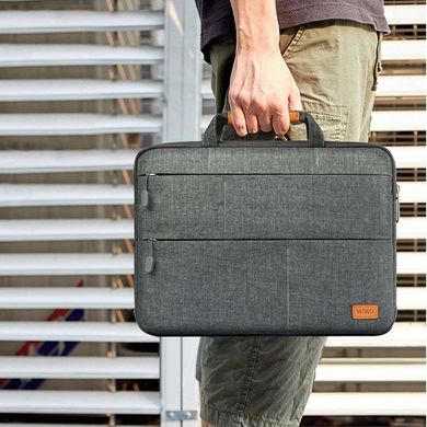 Чохол-сумка WIWU Smart Stand Sleeve for MacBook Pro 15 (2016-2019) / Pro Retina 15 (2012-2015) / Pro 16 (2019) - Gray, ціна | Фото