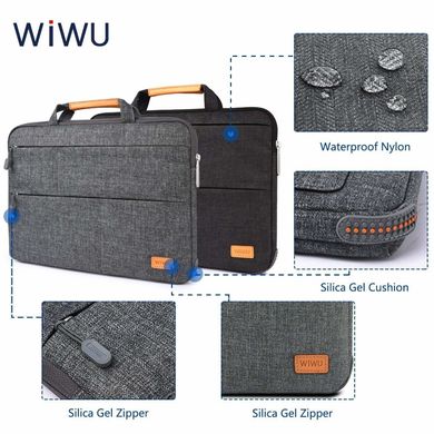 Чохол-сумка WIWU Smart Stand Sleeve for MacBook Pro 15 (2016-2019) / Pro Retina 15 (2012-2015) / Pro 16 (2019) - Gray, ціна | Фото