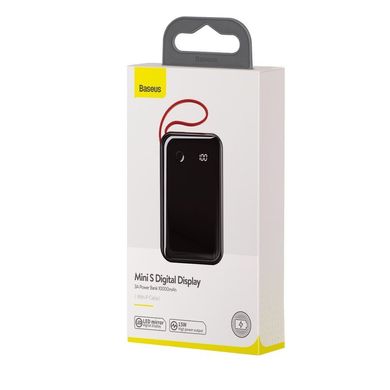 Портативний акумулятор Baseus Mini S Digital Display 10000mAh 3A (With Lightning Cable) - Black (PPXF-E01), ціна | Фото