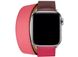 Ремінець STR Apple Watch Hermes - 42/44/45 mm (Series SE/7/6/5/4/3/2/1) Bordeaux/Rose Extrême/Rose Azalée Swift Leather Double Tour, ціна | Фото 4