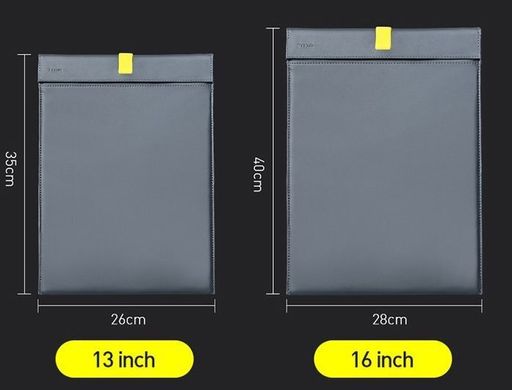 Чехол-конверт Baseus Let's Go Traction Computer Liner Bag (16 inch) - Grey & Yellow (LBQY-BGY), цена | Фото