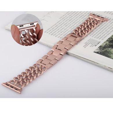Ремінець STR Chain Stainless Steel Band for Apple Watch 38/40/41 mm (Series SE/7/6/5/4/3/2/1) - Rose Gold, ціна | Фото