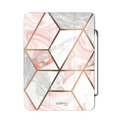 Противоударный чехол-книжка с защитой экрана i-Blason [Cosmo] Full-Body Case for iPad Pro 12.9 (2018 | 2020) - Marble, цена | Фото