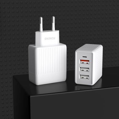 Зарядное устройство + кабель Lightning FONENG EU32 (2xUSB/1x USB QC), цена | Фото