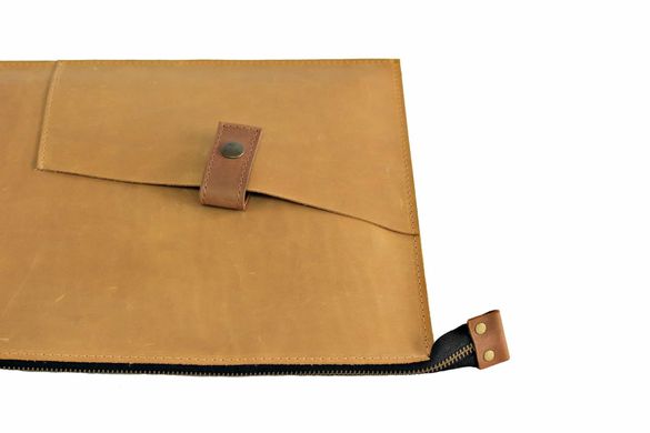 Кожаный чехол ручной работы для MacBook - Желтый + коньяк (03006), цена | Фото