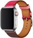 Ремешок STR Hermes Single Tour for Apple Watch 42/44/45 mm (Series SE/7/6/5/4/3/2/1) - Bordeaux/Rose, цена | Фото 1