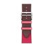 Ремінець STR Apple Watch Hermes - 42/44/45 mm (Series SE/7/6/5/4/3/2/1) Bordeaux/Rose Extrême/Rose Azalée Swift Leather Single Tour, ціна | Фото 2