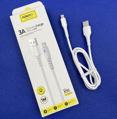 Кабель FONENG X56 (1m) Lightning to USB - White, ціна | Фото