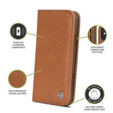 Чехол Moshi Overture Wallet Case Caramel Brown for iPhone X (99MO101751), цена | Фото