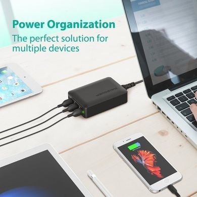 Зарядное устройство RAVPower 60W 12A 6-Port USB Desktop Charging Station with iSmart Technology, White, цена | Фото