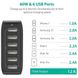Зарядний пристрій RAVPower 60W 12A 6-Port USB Desktop Charging Station with iSmart Technology, White, ціна | Фото 3