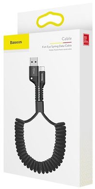 Кабель Baseus Fish-Eye Spring Data Cable USB Lightning 1m - Black (CALSR-01), цена | Фото