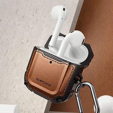 Чохол SUPCASE Unicorn Beetle Royal Rugged Leather Case for AirPods 1/2 - Brown, ціна | Фото