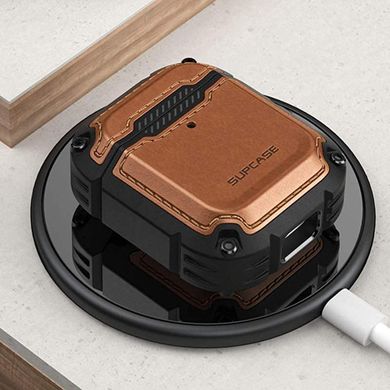 Чехол SUPCASE Unicorn Beetle Royal Rugged Leather Case for AirPods 1/2 - Brown, цена | Фото