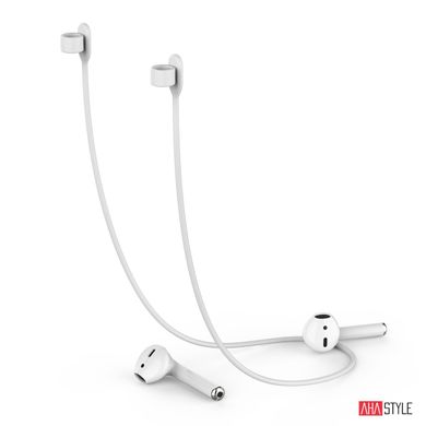 Силіконовий ремінець для Apple AirPods AHASTYLE Silicone Strap for Apple AirPods - White (AHA-01610-WHT), ціна | Фото