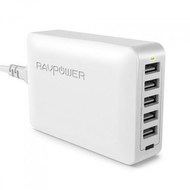 Зарядний пристрій RAVPower 60W 12A 6-Port USB Desktop Charging Station with iSmart Technology, White, ціна | Фото