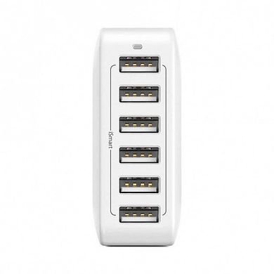 Зарядний пристрій RAVPower 60W 12A 6-Port USB Desktop Charging Station with iSmart Technology, White, ціна | Фото