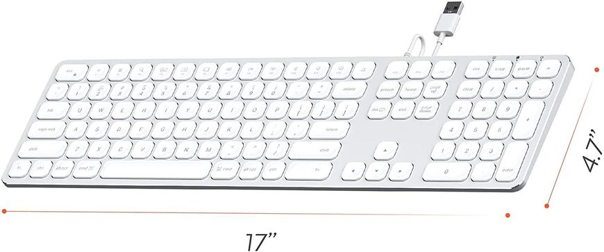 Satechi Aluminum USB Wired Keyboard Silver US (ST-AMWKS), цена | Фото