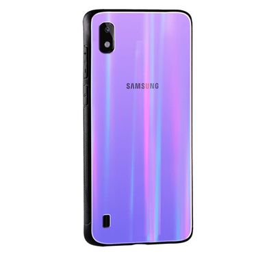 TPU+Glass чохол Gradient Aurora із лого для Samsung Galaxy A10 (A105F) - Фіолетовий, ціна | Фото