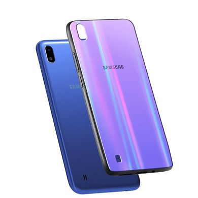 TPU+Glass чохол Gradient Aurora із лого для Samsung Galaxy A10 (A105F) - Фіолетовий, ціна | Фото