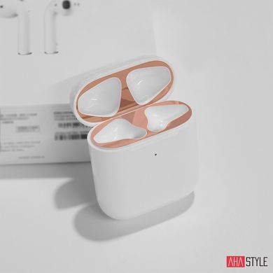 Никелевые защитные наклейки AHASTYLE для Apple AirPods с беспроводным зарядным футляром - серебристый (AHA-01682-SLR), цена | Фото