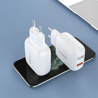 Зарядний пристрій + кабель Lightning FONENG EU36 (1xUSB/1x USB QC), ціна | Фото
