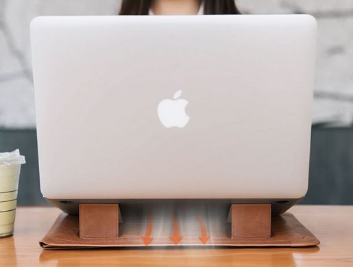 Кожаный чехол-конверт с подставкой Nillkin Versatile Laptop Sleeve (Водная рябь) for MacBook 13-14" - Brown, цена | Фото