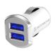 Автомобільна зарядка Scosche 12W (2.4A) USB Car Charger - White/Gray (USBC242MSR), ціна | Фото