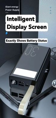 Портативний зарядний пристрій з ліхтариком Bilitong R17 Fast Charge Power Bank 22.5W (30,000mAh) - Black, ціна | Фото