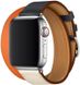 Ремешок STR Apple Watch Hermes - 42/44/45 mm (Series SE/7/6/5/4/3/2/1) Bordeaux/Rose Extrême/Rose Azalée Swift Leather Double Tour, цена | Фото 1