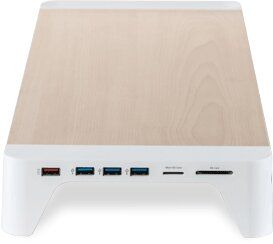 Підставка для монітора POUT EYES 7 Wooden Monitor Stand with USB Hub White (POUT-01901), ціна | Фото
