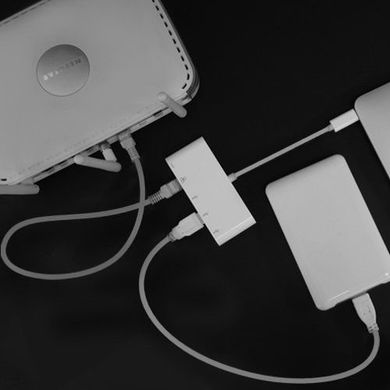 Адаптер Macally мульти портовый (3 в 1) с USB-C 3.1 порта на Gigabit Ethernet порт, три USB-А 3.1/3.0 порта и зарядный USB-C порт для порта ноутбука, белый (UC3HUB3GBC), цена | Фото