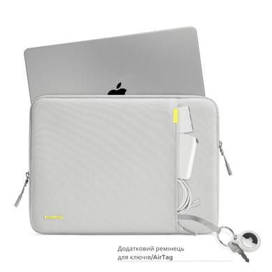 Протиударний чохол на блискавці Tomtoc 360° Sleeve for MacBook Pro 16 (2019) / Pro 16 (2021) M1 / Pro 15 (2016-2019) / Pro Retina 15 (2012-2015) - Gray, ціна | Фото