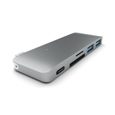 Адаптер Satechi Type-C USB 3.0 Passthrough Hub - Silver (ST-TCUPS), цена | Фото
