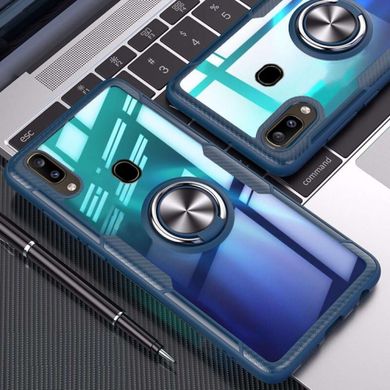 TPU+PC чохол Deen CrystalRing під магнітний тримач для Samsung Galaxy A20 / A30 - Бесцветный / Темно-Синій, ціна | Фото